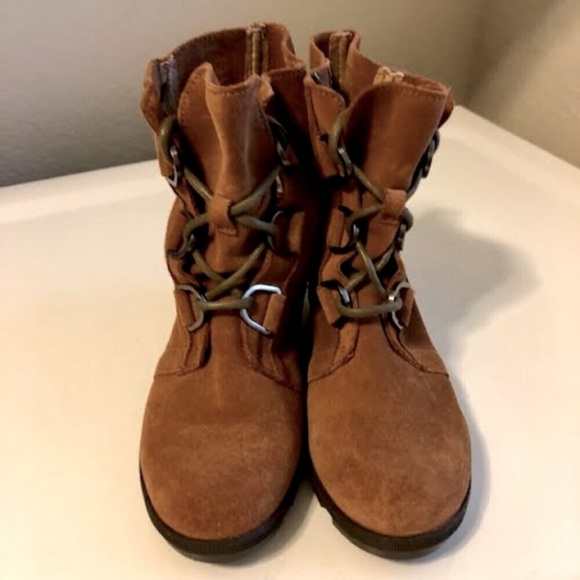 NWT SOREL Joan of Arctic II Wedge Ankle Boot Weatherproof Rust Suede 5 MSRP $220 - Picture 4 of 7